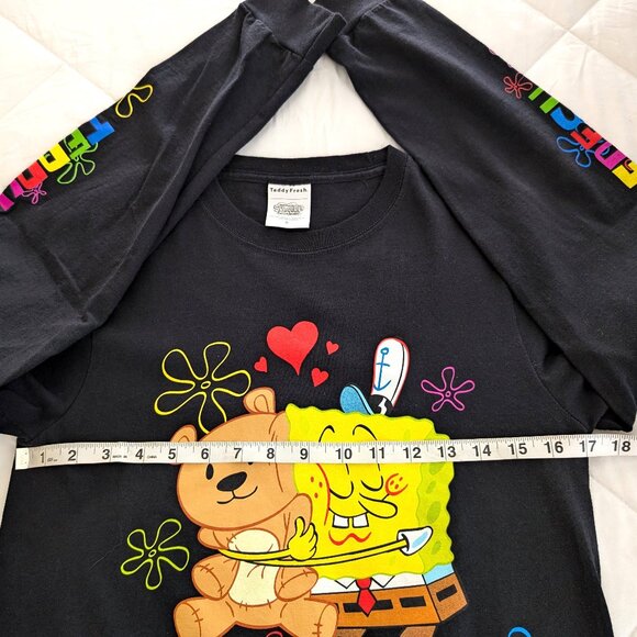 TEDDY FRESH T‎ Shirt Men's S Black Spongebob Squarepants Graphic Long Sleeve - Picture 10 of 11
